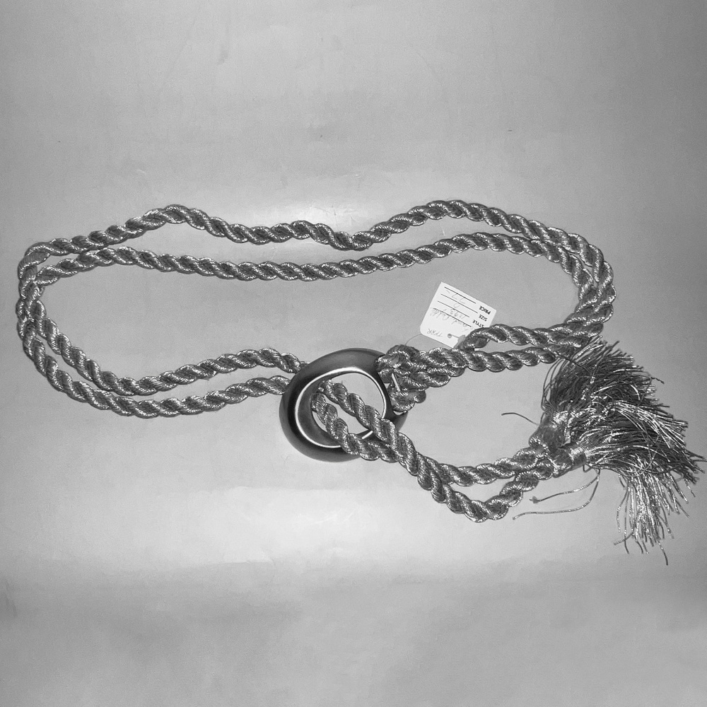 Metallic Silver Rope Belt